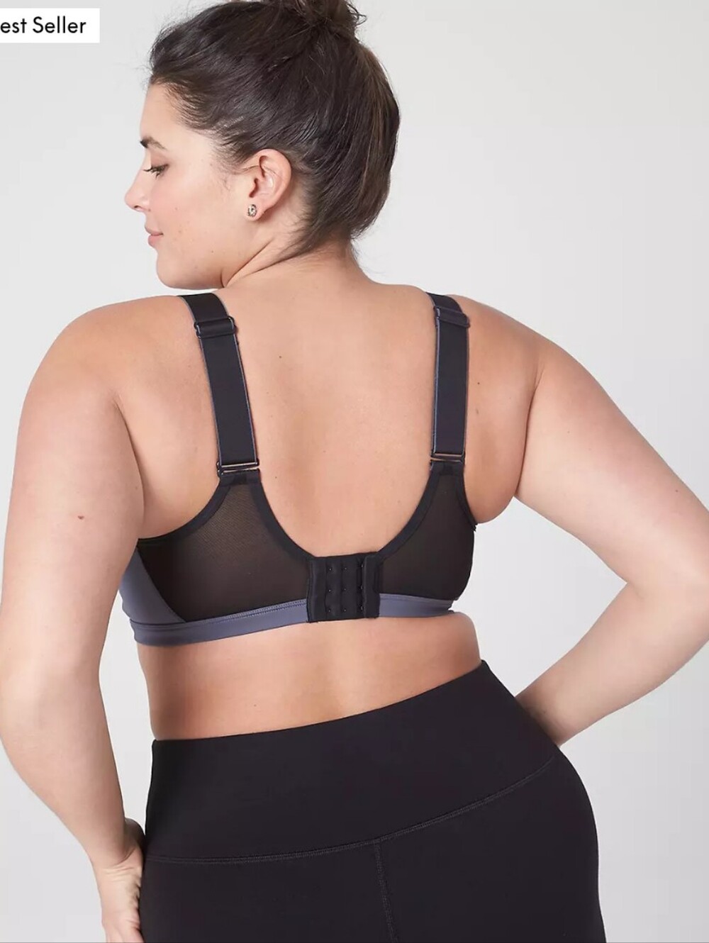 Livi High Impact Black Grey Wicking Underwire Athletic Sports Bra 38F - Picture 2 of 10